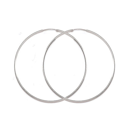 Thin Silver Endless Hoops