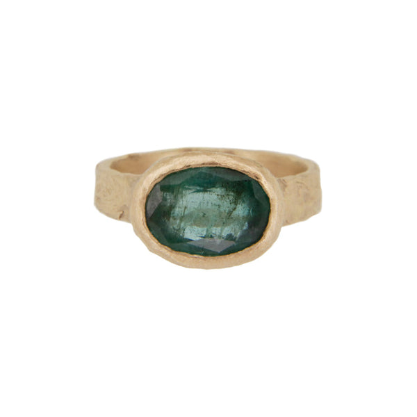 Textured Emerald Ring