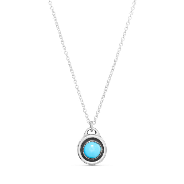 Small Round Setting Necklace With Inner Bezel
